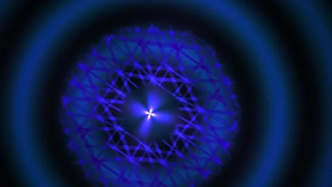 Blue geometric pattern with starburst design and glowing effect. Stock Footage 337499800