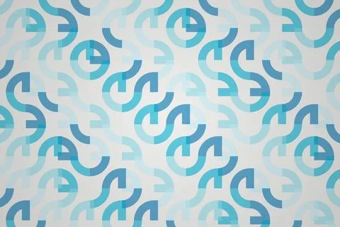 Blue geometric pattern with wavy shapes on a light background Stock Illustration