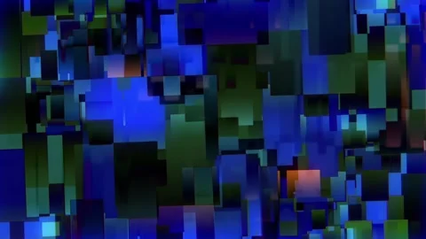 Blue Geometric Pixel Block Background Seamless Loop Stock Footage 344657128