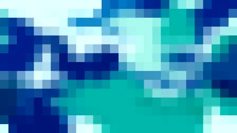 Blue geometric pixel mosaic background with abstract digital pattern Video stock 266394288