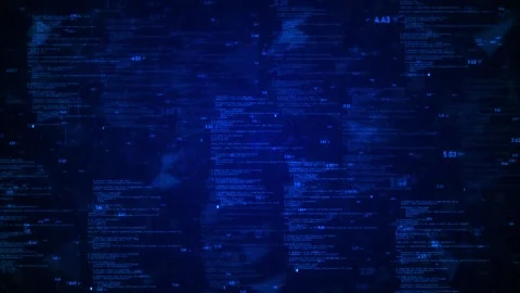 Blue Geometric Plexus Cybersecurity Network with Programming Code Background Video stock 335809317