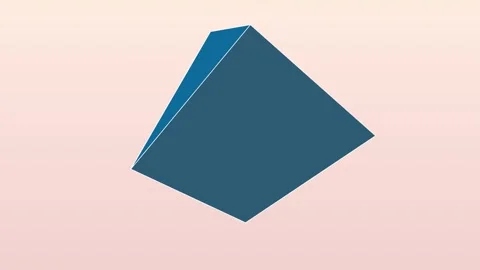 Blue Geometric Pyramid Object Rotating in Studio Light Stock Footage 346393386