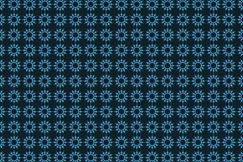 Blue Geometric Seamless Pattern Abstract Circular Star Background Illustrazione stock