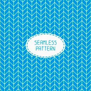 Blue geometric seamless pattern with chevron. Paper for scrapbook. Vector Stock Illustration