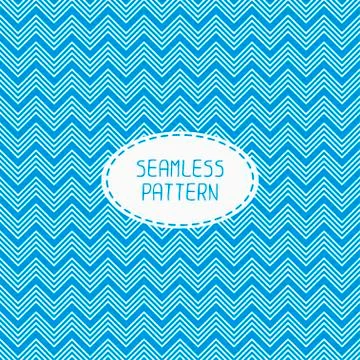 Blue geometric seamless pattern with chevron. Paper for scrapbook. Vector Stock Illustration