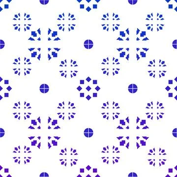 Blue Geometric Seamless Pattern Design 库存插图
