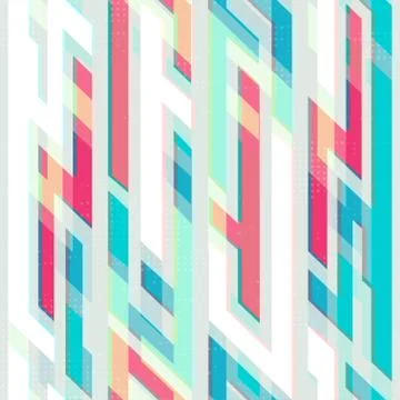 Blue geometric seamless pattern Stock Illustration