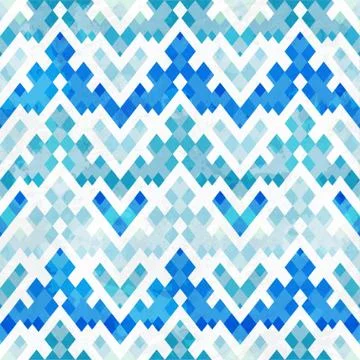 Blue geometric seamless pattern Stock Illustration