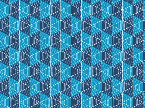 Blue geometric seamless pattern Stockillustratie