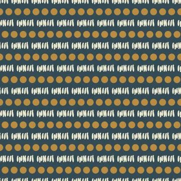 Blue geometric seamless pattern texture with circles and dashes. イラスト素材