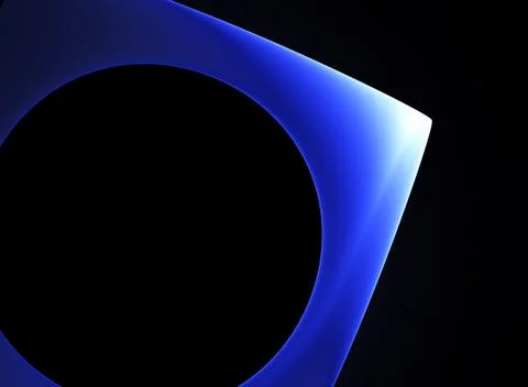 Blue geometric shape on a black Stock Illustration