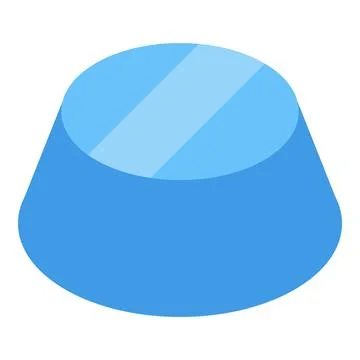 Blue geometric shape exhibiting a truncated cone form with transparent top Stock Illustration