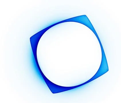 Blue geometric shape on white Stock Illustration