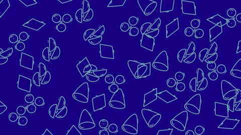 Blue geometric shapes on background, suitable for design projects, abstract conc Stock Footage 328102143