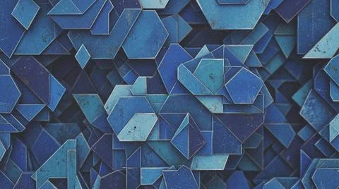 Blue geometric shapes background texture. Fotos Stock