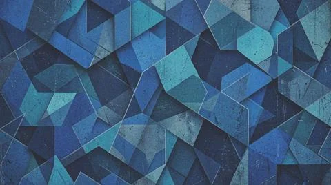 Blue geometric shapes background texture. Fotos Stock