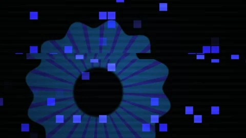 Blue geometric shapes on black background. Stock Footage 335104811
