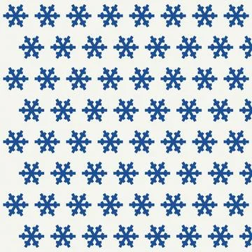 Blue geometric snowflake pattern seamless repeat background Stock Illustration