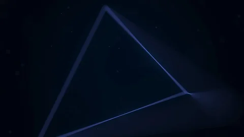 Blue geometric solid tetrahedron. 3D graphics related loopable animation Stock Footage 94322339