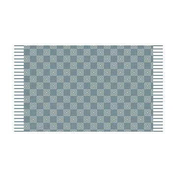 Blue Geometric Square Carpet Pattern Vector Illustration Stock Illustration