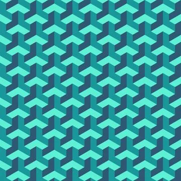 Blue Geometric Square Illusion Pattern Background Stock Illustration