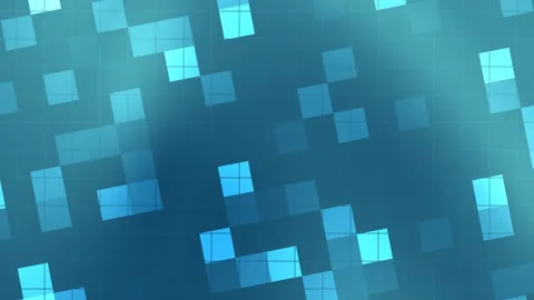 Blue Geometric Squares Floating Across Abstract Digital Grid Background 스톡 동영상 333939946