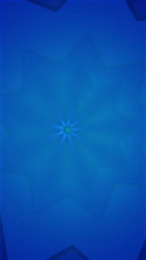 Blue geometric star tunnel soft layered shapes, smooth center glow, and calm abs Stock Footage 340564902