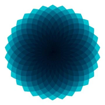 Blue Geometric Sunburst Stock Illustration