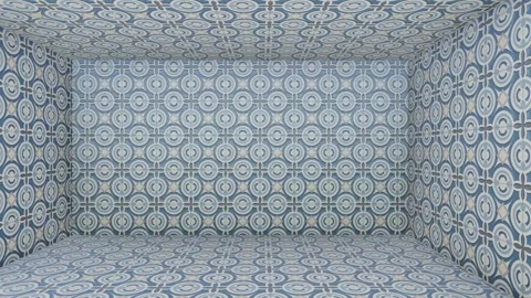 Blue Geometric Tile Interior Stock Footage 318955797