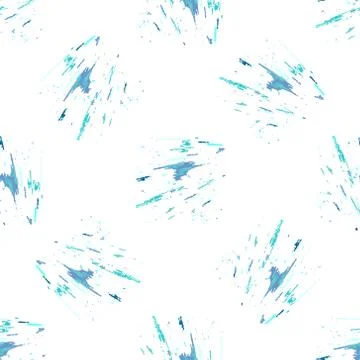 Blue geometric tiles seamless pattern, single color vector mosaic decorative Stock Illustration