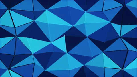 Blue geometric triangle pattern motion background with shifting abstract po.. Stock Footage 348326135