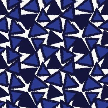 Blue Geometric Triangles Seamless Pattern Design Illustrazione stock