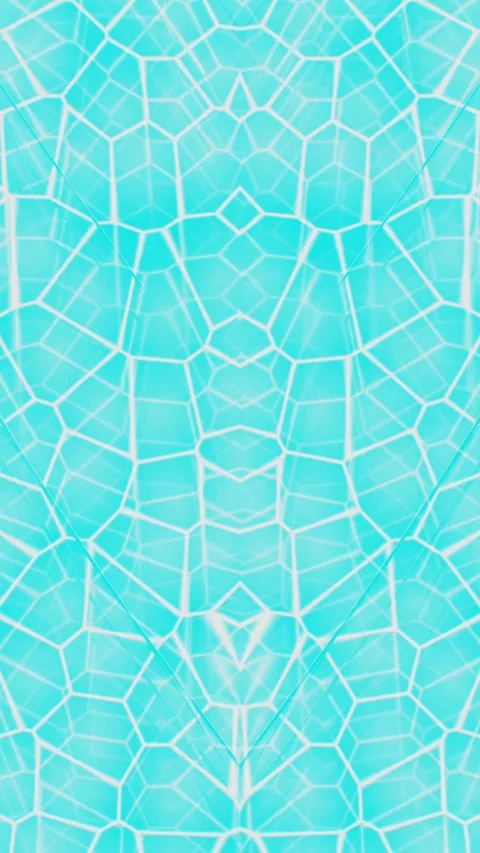 Blue geometric water reflections shimmer in a symmetrical cyan abstract pattern. Stock Footage 341382730