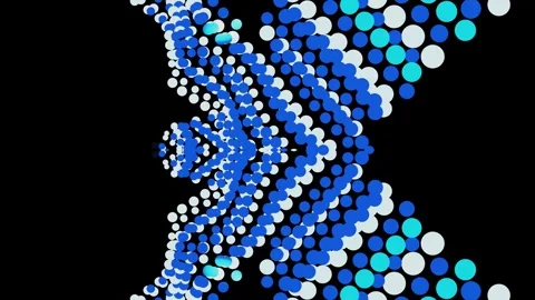 Blue Geometric Waves Abstract Motion Graphics Stock Footage 332854048