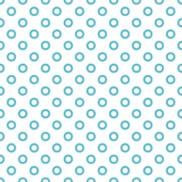 Blue geometrical circle dots or ring seamless pattern. Stock vector illustration Illustrazione stock