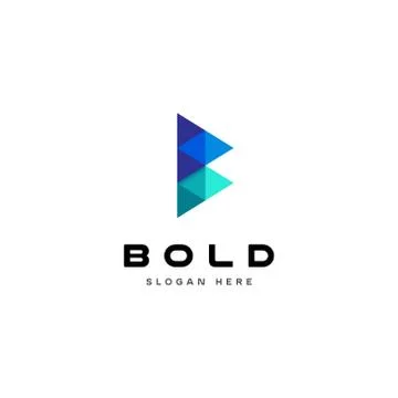 Blue Geometry Letter B Logo Design Stock Illustration