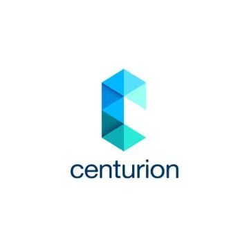 Blue Geometry Letter C Logo Design Stock Illustration