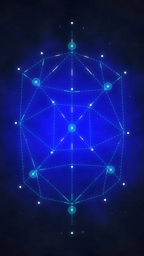 Blue geometry network loop motion graphic background Stock Footage 346544421
