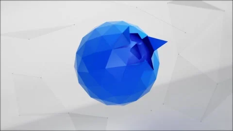 Blue Geosphere Abstract 3D Background unfolding Stock Footage 234326532