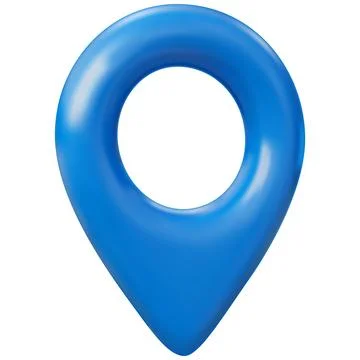Blue geotag 3d vector icon, realistic map pin, travel app navigation symbol, GPS Stock Illustration