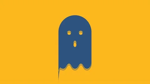 Blue Ghost icon isolated on orange background. 4K Video motion graphic animation Stock Footage 234727783