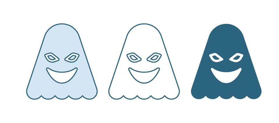 Blue Ghost icon isolated on white background.  Vector Stock Illustration