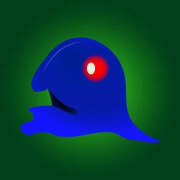 Blue Ghost Monster Stock Illustration
