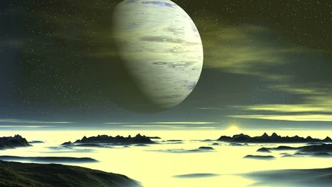 Blue Giant over Alien Planet Video stock 103352460
