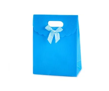 Blue gift bag Stock Photos