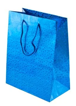 Blue gift bag Stock Photos