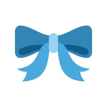 Blue gift bow flat design icon illustration 스톡 일러스트