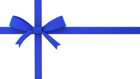 Blue gift bow Stock Illustration