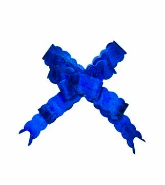 Blue gift bow Stock Photos