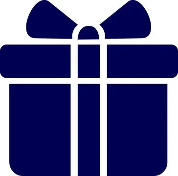 Blue Gift Box Flat Icon Graphic Stock Illustration